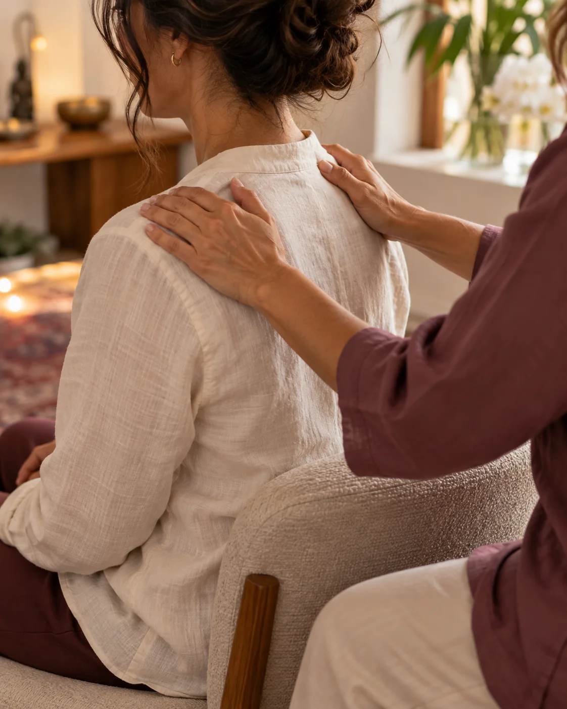 Atendimento de massagem em ambiente tranquilo e profissional